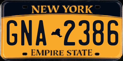 NY license plate GNA2386