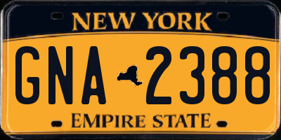 NY license plate GNA2388