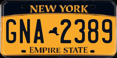 NY license plate GNA2389