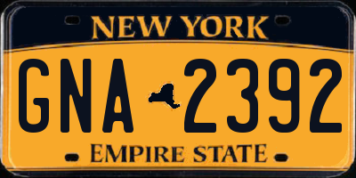 NY license plate GNA2392