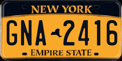 NY license plate GNA2416