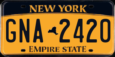 NY license plate GNA2420