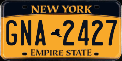 NY license plate GNA2427