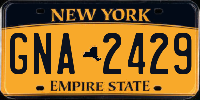 NY license plate GNA2429
