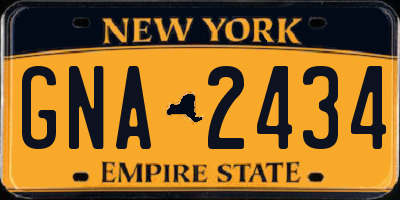 NY license plate GNA2434