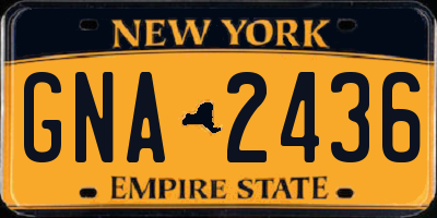 NY license plate GNA2436