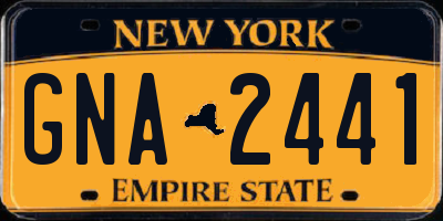 NY license plate GNA2441