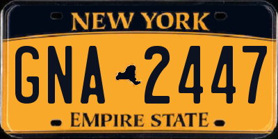 NY license plate GNA2447