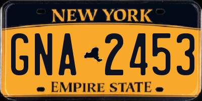 NY license plate GNA2453