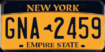 NY license plate GNA2459