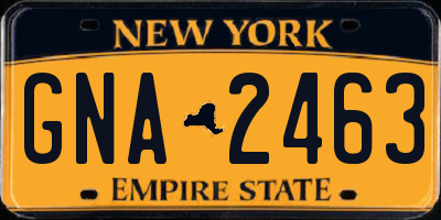NY license plate GNA2463