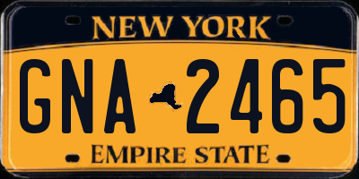 NY license plate GNA2465