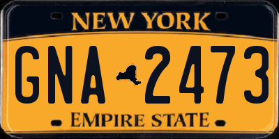 NY license plate GNA2473