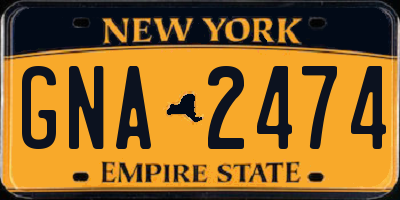 NY license plate GNA2474