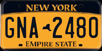 NY license plate GNA2480