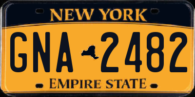 NY license plate GNA2482