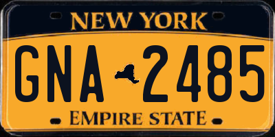 NY license plate GNA2485
