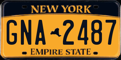 NY license plate GNA2487