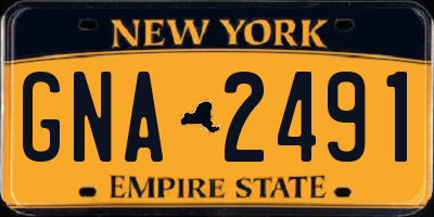 NY license plate GNA2491