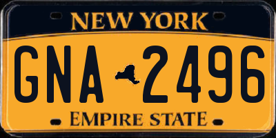 NY license plate GNA2496