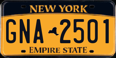 NY license plate GNA2501