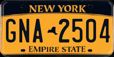 NY license plate GNA2504