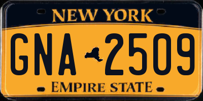 NY license plate GNA2509