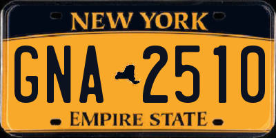 NY license plate GNA2510