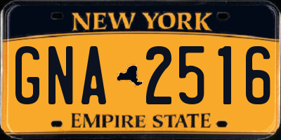 NY license plate GNA2516