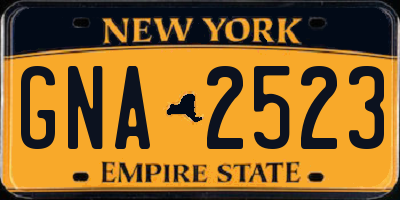 NY license plate GNA2523