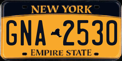 NY license plate GNA2530