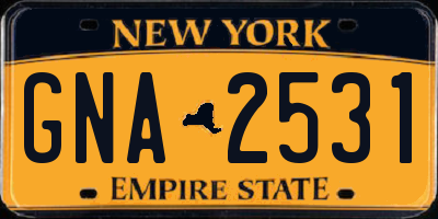 NY license plate GNA2531