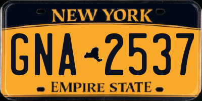 NY license plate GNA2537