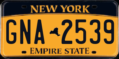 NY license plate GNA2539