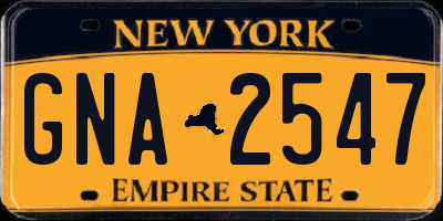 NY license plate GNA2547