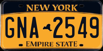 NY license plate GNA2549