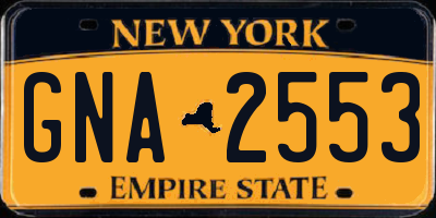 NY license plate GNA2553