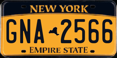 NY license plate GNA2566