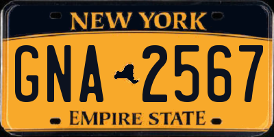 NY license plate GNA2567
