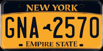 NY license plate GNA2570