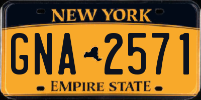 NY license plate GNA2571