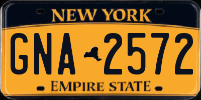 NY license plate GNA2572
