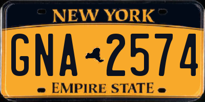 NY license plate GNA2574