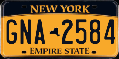 NY license plate GNA2584