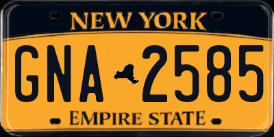 NY license plate GNA2585
