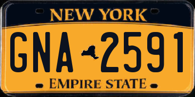 NY license plate GNA2591