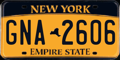NY license plate GNA2606