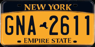 NY license plate GNA2611