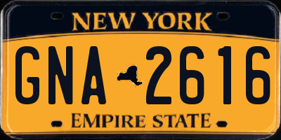 NY license plate GNA2616