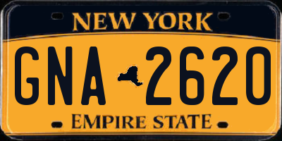 NY license plate GNA2620